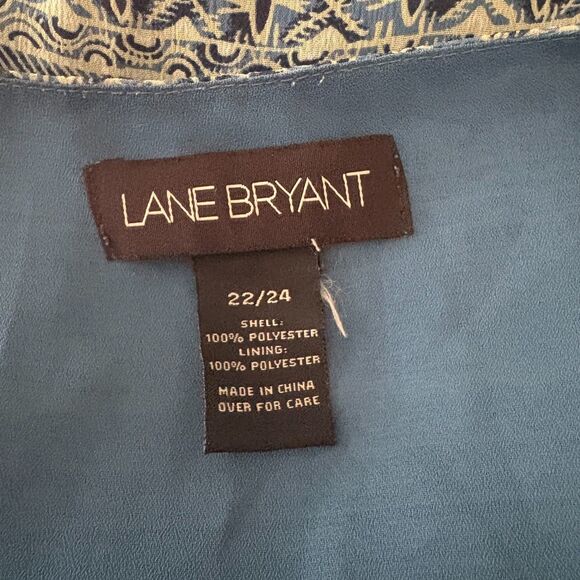 Lane Bryant Fairycore True Wrap Top Sheer Bell Sleeves Teal Plus Size 22/24 - Picture 4 of 4